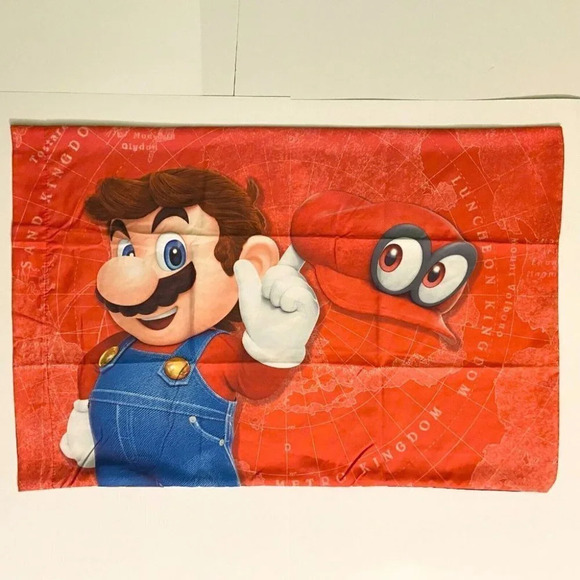 Nintendo Super Mario Pillow Case Standard Size 20" x 30" 1 Piece Pillowcase - Picture 2 of 12